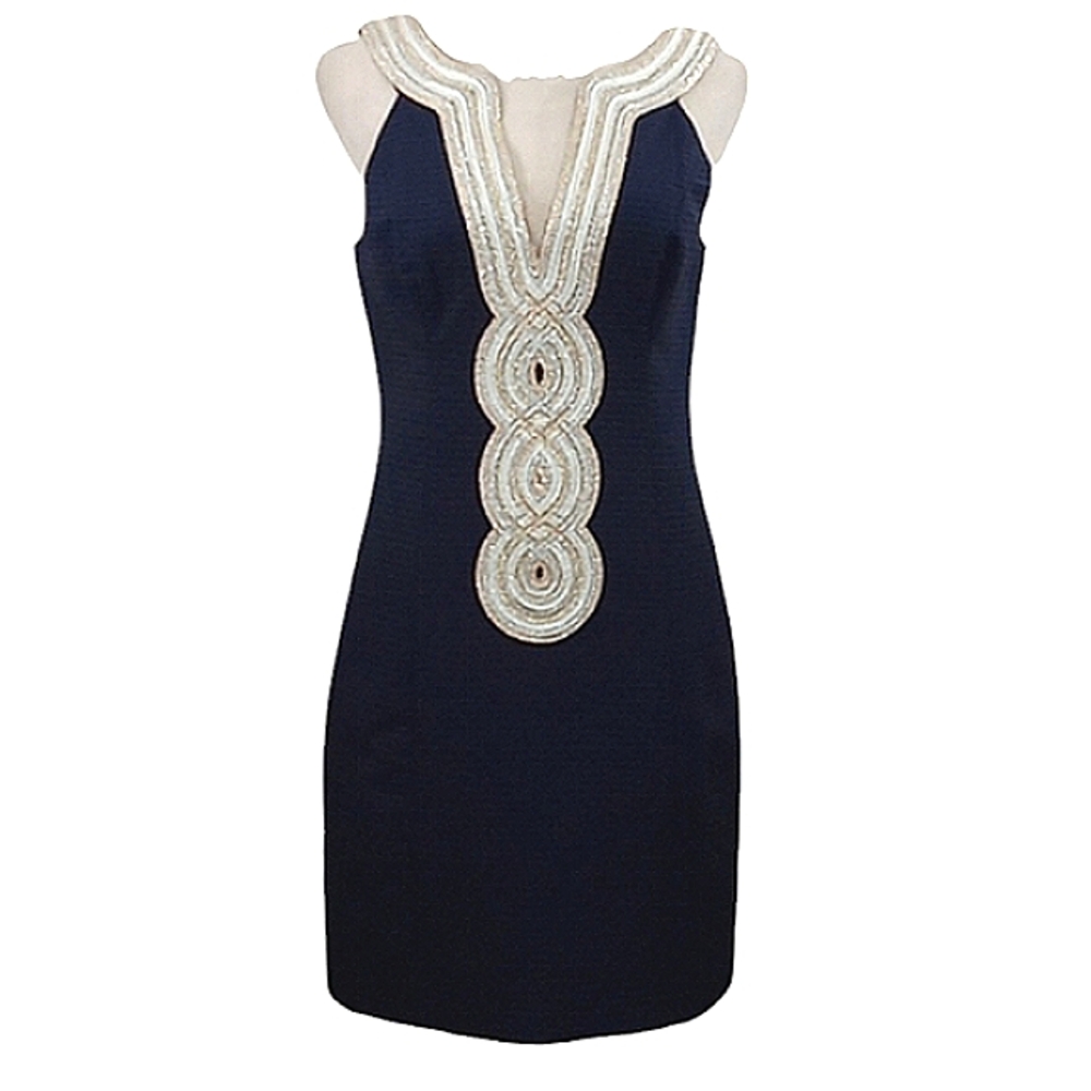 Lilly Pulitzer Vali Shift Dress in True Navy Size 0 - Picture 6 of 16